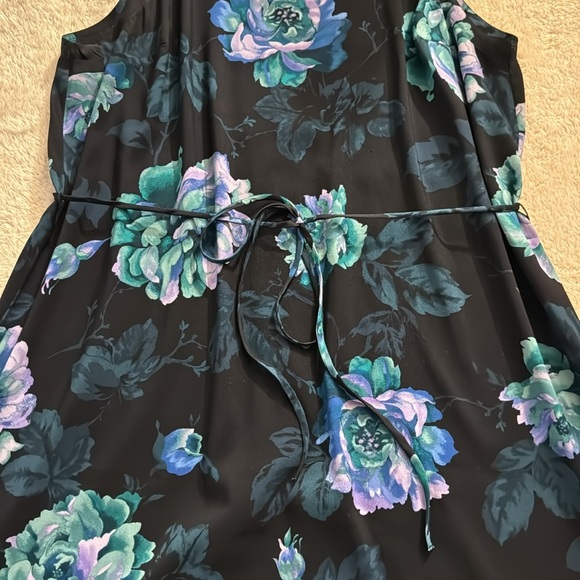 🌸 LOFT Floral Tank Dress – Black Floral, Size L - Picture 11 of 12